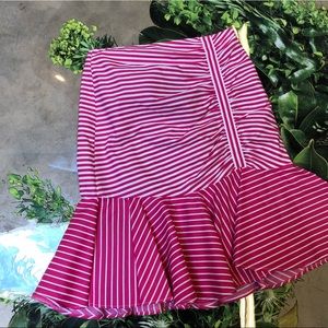 Zara Pink & White Striped Tulip Hem Skirt XS